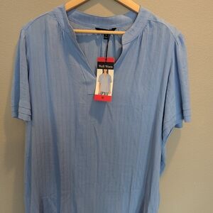 Light Blue Short Sleeve Blouse